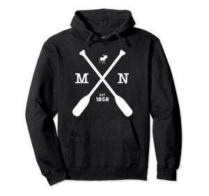 minnesota pullover hoodie moose and paddles 1858 midwest pullover hoodie