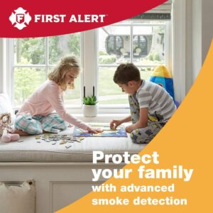 FIRST ALERT Battery Powered P1210E Smoke Alarm, White