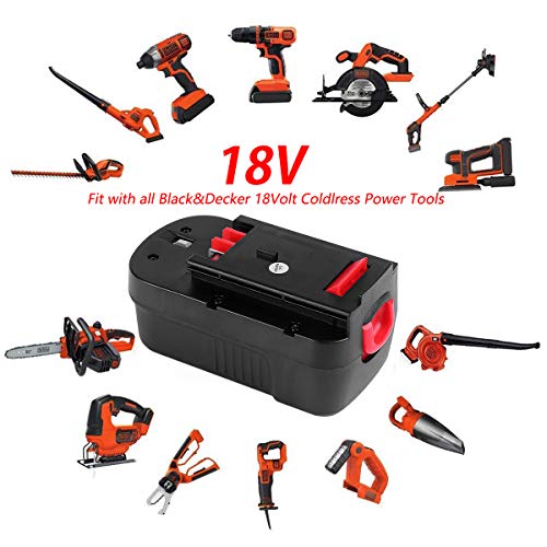 KINGTIANLE HPB18 Battery for Black+Decker 18V: Firestorm 2 Packs [Upgraded to 4500mAh] Ni-MH 4.5Ah Replacement for Black and Decker 18 Volt HPB18-OPE 244760-00 A1718 FSB18 Cordless Power Tool