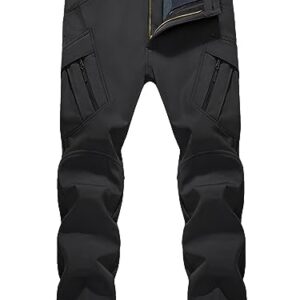 TACVASEN Men's Snow Ski Pants Insulated Thermal Warm Water Resistant Pants with Fleece Lined Utility Pockets Pants Mens Millitary Airsoft Army Pants