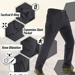 TACVASEN Men's Snow Ski Pants Insulated Thermal Warm Water Resistant Pants with Fleece Lined Utility Pockets Pants Mens Millitary Airsoft Army Pants