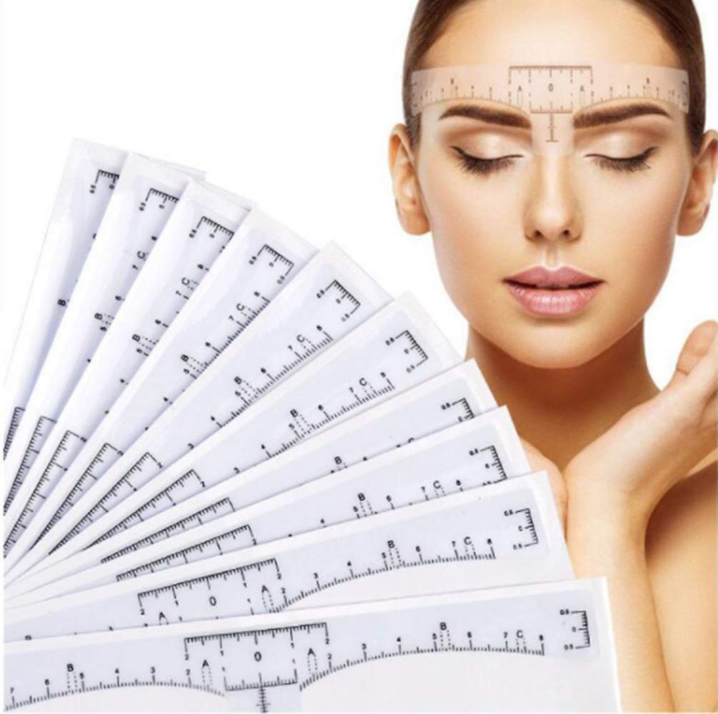 Eyebrow Ruler,130Pcs Disposable Eyebrow Ruler Sticker, Adhesive Eyebrow Microblading Ruler Guide for Makeup Tool