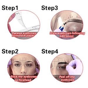 Eyebrow Ruler,130Pcs Disposable Eyebrow Ruler Sticker, Adhesive Eyebrow Microblading Ruler Guide for Makeup Tool