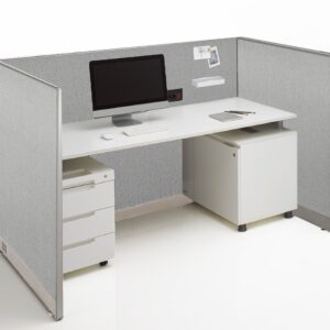 GOF Single Office Partition, Large Fabric Room Divider Panel, Custom Built Workstation 24" W x 72" H