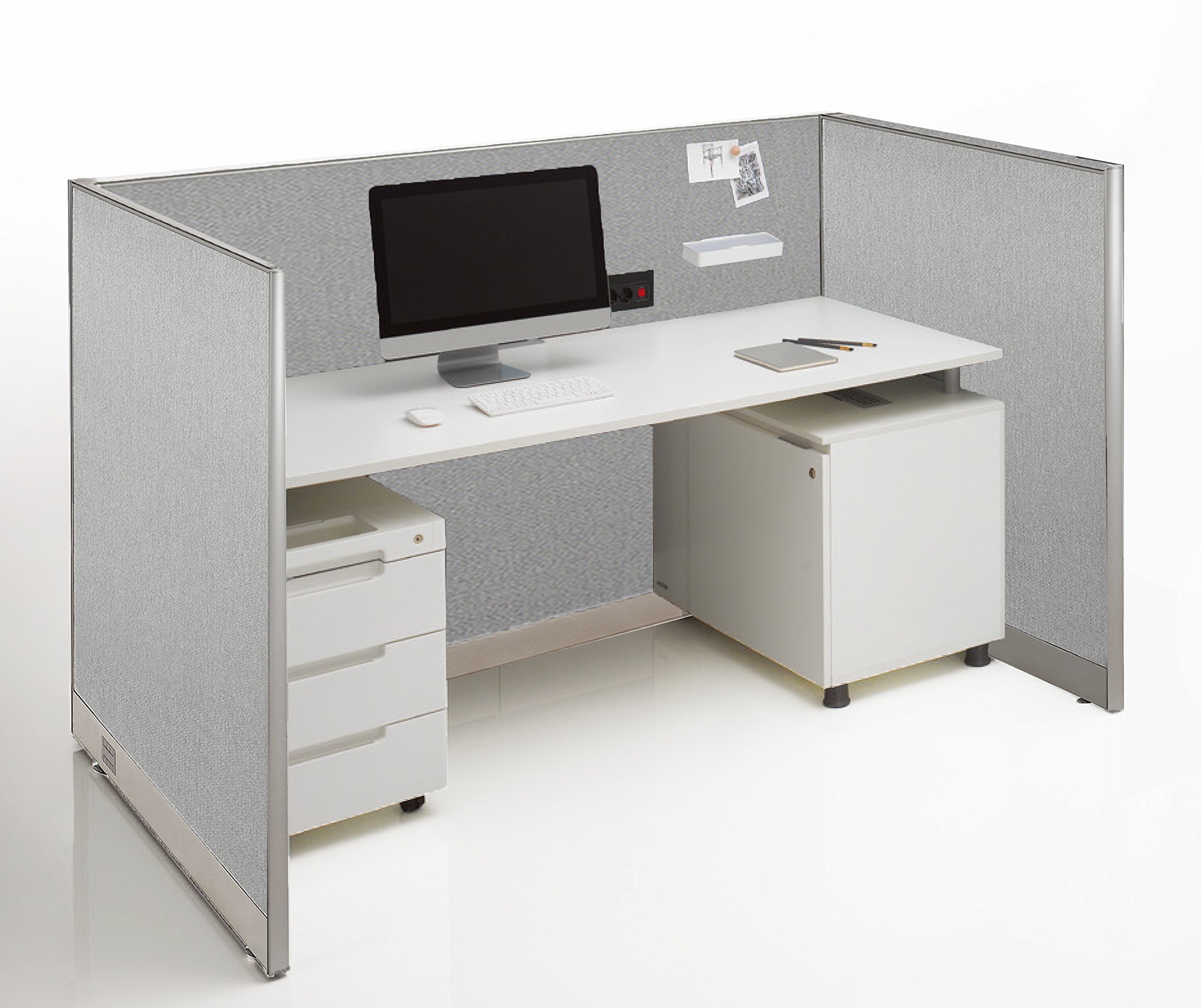 GOF Single Office Partition, Large Fabric Room Divider Panel, Custom Built Workstation 24" W x 72" H