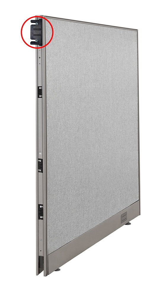 GOF Single Office Partition, Large Fabric Room Divider Panel, Custom Built Workstation 24" W x 72" H