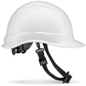 ACERPAL Cap Style Non-Vented White Solid Color OSHA Hard Hat with 6 Point Suspension