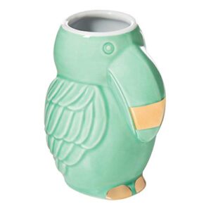 creative brands slant collections ceramic shot glass, 2-ounce, green toucan