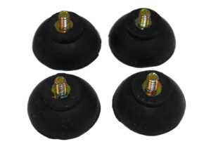 jl missouri parts 4x #8-32 1/4" screw in 1" rubber suction cups, 7/16" tall, made in usa foot isolator