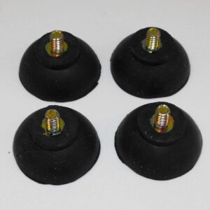 JL Missouri Parts 4X #8-32 1/4" Screw in 1" Rubber Suction Cups, 7/16" Tall, Made in USA Foot Isolator