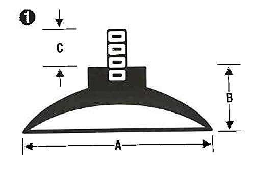 JL Missouri Parts 4X #8-32 1/4" Screw in 1" Rubber Suction Cups, 7/16" Tall, Made in USA Foot Isolator