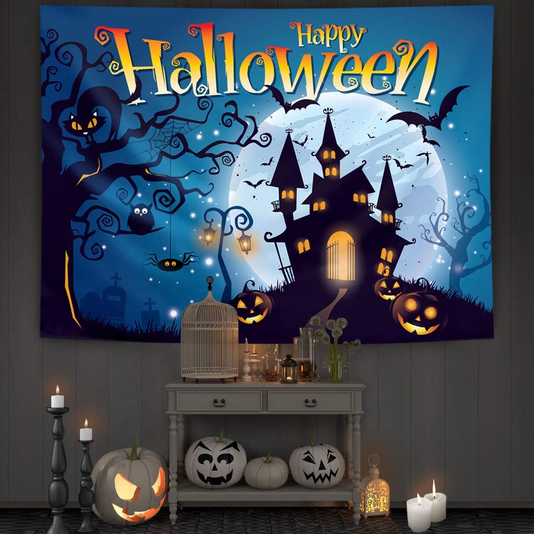 Happy Halloween Photography Backdrop and Studio Props DIY Kit. Great as Photo Booth Background, Costume Dress-up Party Supplies and Event Decorations