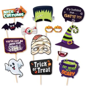 Happy Halloween Photography Backdrop and Studio Props DIY Kit. Great as Photo Booth Background, Costume Dress-up Party Supplies and Event Decorations