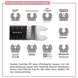 Diagtree 50PCS Bi-Metal Oscillating Multitool Quick Release Oscillating Saw Blades Fits Fein Multimaster, Porter Cable, Black&Decker, Bosch Craftsman, Ridgid, Makita, Milwaukee, Dewalt etc