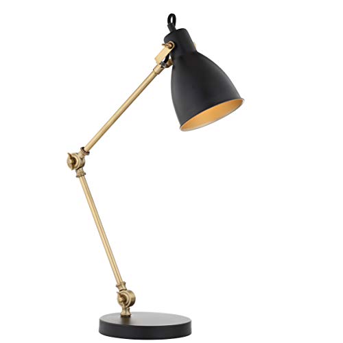 JONATHAN Y JYL6003A Barnes 24" LED Metal Task Lamp Modern,Contemporay,Transitional for Bedroom, Living Room, Office, College Dorm, Coffee Table, Bookcase, Black/BrassGold