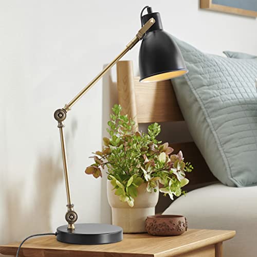 JONATHAN Y JYL6003A Barnes 24" LED Metal Task Lamp Modern,Contemporay,Transitional for Bedroom, Living Room, Office, College Dorm, Coffee Table, Bookcase, Black/BrassGold