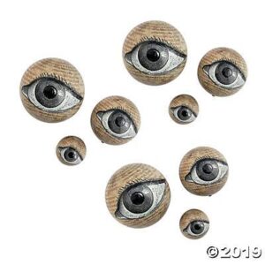 Fun Express Eyeballs Orbs - 3 Sizes - 9 Pcs.- Halloween Outdoor Decorations