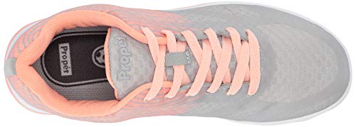 Propét Women's Bailey Shoe, Grey/Peach, 06 D US