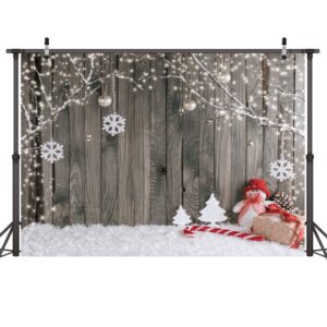 lywygg 7x5ft christmas backdrop snow floor photo backgrounds wooden wall photography backdrops for child cp-70