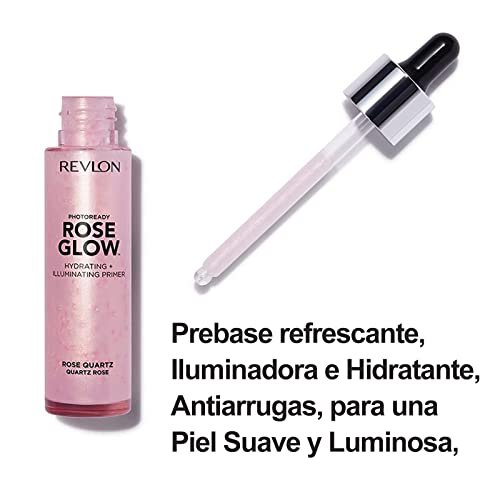 Revlon Face Primer, PhotoReady Rose Glow Face Makeup for All Skin Types, Hydrates, Illuminates & Moisturizes, Infused with Quartz and Hydrating Oil Beads, Rose Quartz, 1 Fl Oz