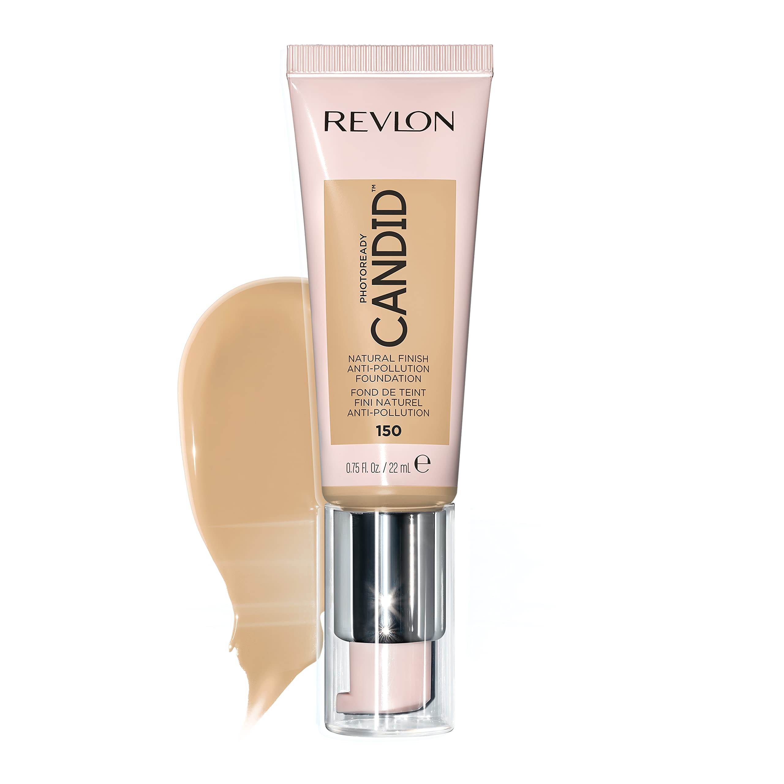 Revlon PhotoReady Candid Natural Finish Foundation, with Anti-Pollution, Antioxidant, Anti-Blue Light Ingredients, 150 Crème Brulee, 0.75 fl. oz.