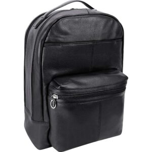 mckleinusa leather dual compartment laptop backpack, parker, pebble grain calfskin leather, black (88555)