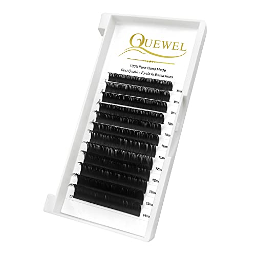 QUEWEL,Eyelash Extension Supplies 0.15 D Curl Mix-8-14mm Classic Individual Lash ExtensionsOptinal 0.03/0.05/0.07/0.10/0.15/0.20 C/D Single 8-25mm Mix 8-14mm 15-20mm 20-25mm(0.15 D MIX-8-14mm)