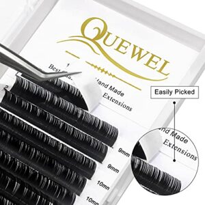 QUEWEL,Eyelash Extension Supplies 0.15 D Curl Mix-8-14mm Classic Individual Lash ExtensionsOptinal 0.03/0.05/0.07/0.10/0.15/0.20 C/D Single 8-25mm Mix 8-14mm 15-20mm 20-25mm(0.15 D MIX-8-14mm)