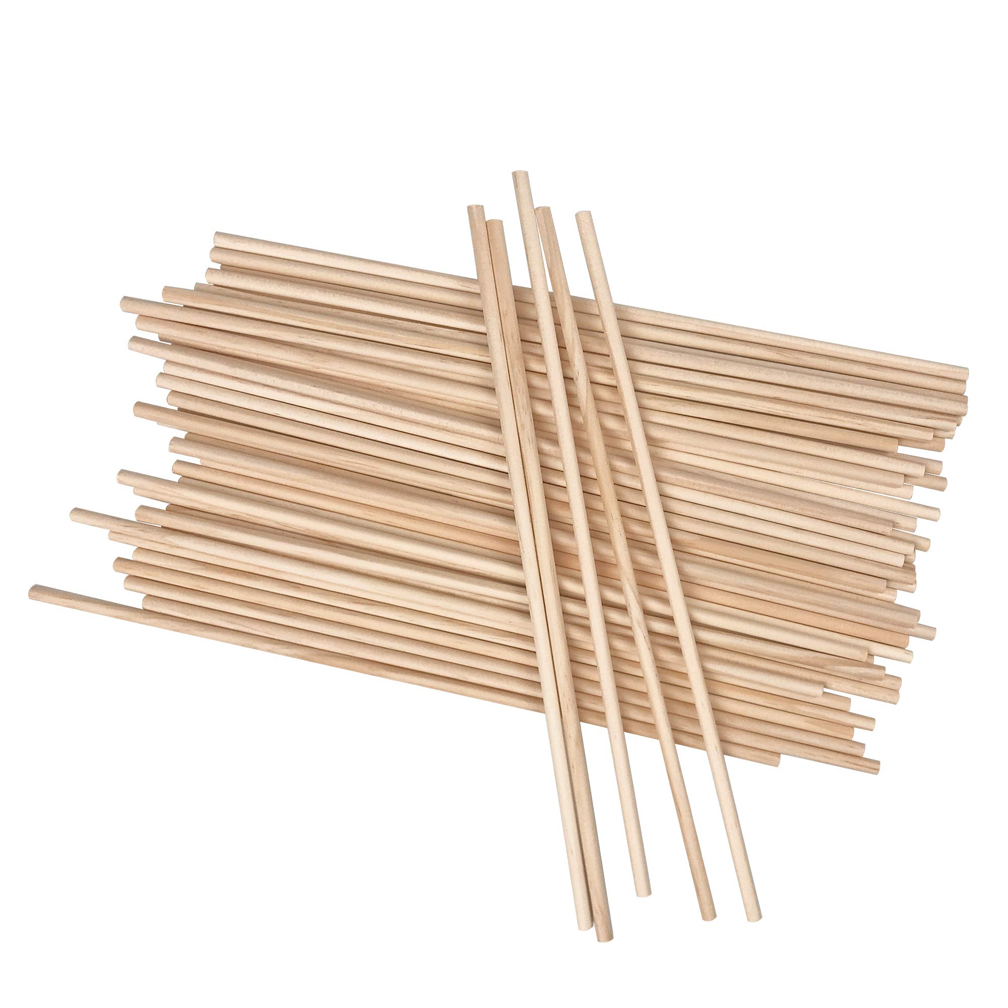 Long Wood Dowel Rods Unfinished Natural Wood Craft Dowel Sticks 50 Pack 1/4 Inch×12 Inch