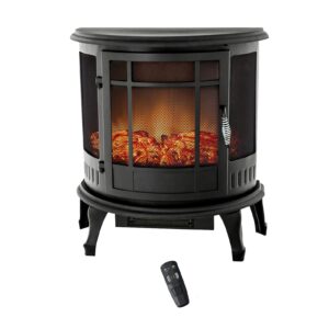 flame&shade electric fireplace stove for indoor use, 25 inch portable freestanding space heater with remote