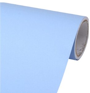 amhao 17.7''x78.7'' solid color wallpaper self-adhesive vinyl wall decor shelf and drawer liner covering for kitchen countertop cabinets (light blue)