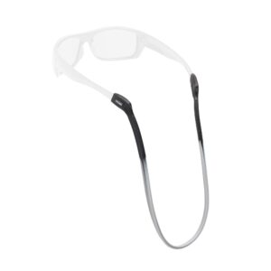 chums switchback eyewear retainer - lightweight silicone sunglasses strap (black/smoke)
