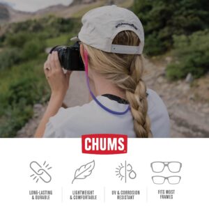 Chums Switchback Eyewear Retainer - Lightweight Silicone Sunglasses Strap (Black/Smoke)