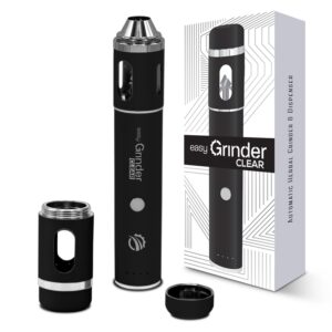 easy grinder clear glass black electric herb coffee grinder pollen catcher stainless steel blades