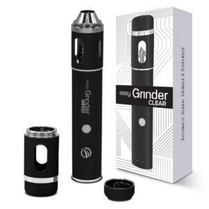 Easy Grinder Clear Glass Black Electric Herb Coffee Grinder Pollen Catcher Stainless Steel Blades