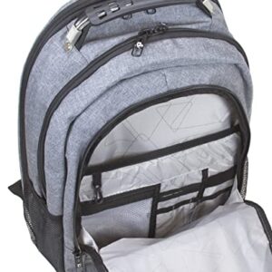 Dejuno Commuter Backpack Checkpoint-Friendly Laptop Pocket, Heather Grey, 15.6-Inch