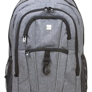 Dejuno Commuter Backpack Checkpoint-Friendly Laptop Pocket, Heather Grey, 15.6-Inch