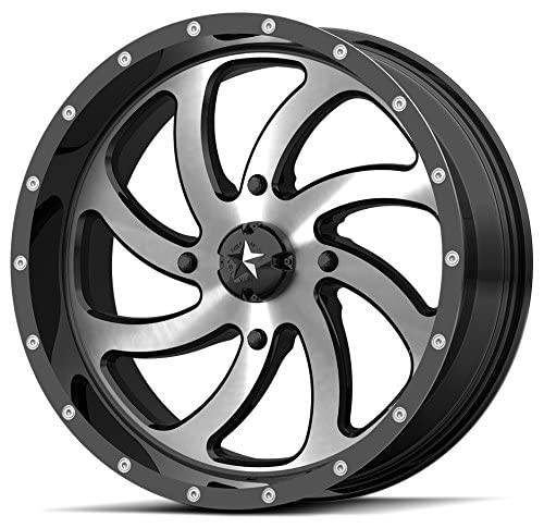 Bundle - 9 Items: MSA Mach Switch 18" Wheels 33" BKT AT 171 Tires [4x137 Bolt Pattern 12mmx1.5 Lug Kit]