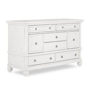 evolur weathered white cape may double dresser