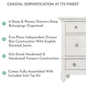 Evolur Weathered White Cape May Double Dresser