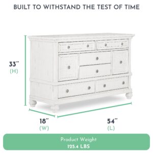 Evolur Weathered White Cape May Double Dresser