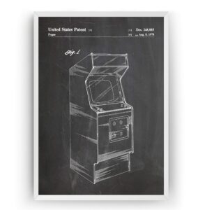 magic posters arcade machine 1978 patent print - gamer cabinet gaming poster gift vintage blueprint girls boys video games room wall art bedroom original decor merchandise classic - frame not included