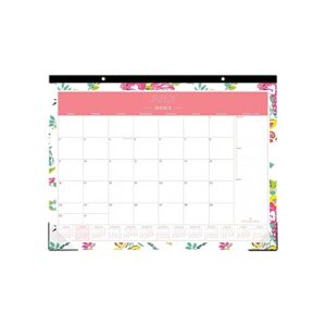 blue sky day designer for 2023-2024 academic year monthly desk pad calendar, 22' x 17', trim tape binding, two-hole punched, peyton white (107938-a24)