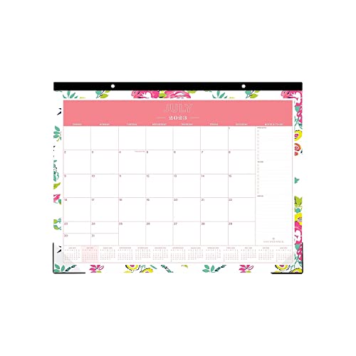 Blue Sky Day Designer for 2023-2024 Academic Year Monthly Desk Pad Calendar, 22' x 17', Trim Tape Binding, Two-Hole Punched, Peyton White (107938-A24)