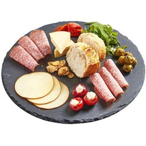 slate cheese boards 7.8 inch solid stone tray charcuterie boards, cheese and meat serving board for home, restaurant,cafe use (round)