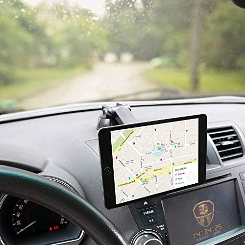 PLDHPRO Magnetic Car Phone Tablet Holder for iPhone iPad Size 4"- 10" Tablets, Dashboard Dash Windshield Mount 360° Rotating Super Strong Magnet TPU Suction Washable Strong Sticky Gel