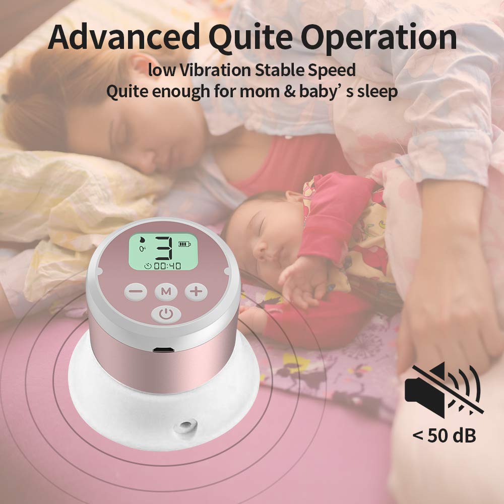 Portable Electric Breast Pump, YIHUNION Dual Use Single Baby Milk Pump Rechargeable Breastfeeding Pump with Adjustable Massage Suction Level and 10pcs Free Storage Bags