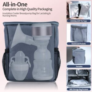 Portable Electric Breast Pump, YIHUNION Dual Use Single Baby Milk Pump Rechargeable Breastfeeding Pump with Adjustable Massage Suction Level and 10pcs Free Storage Bags