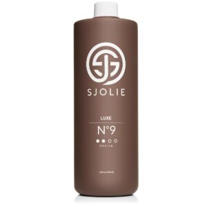 sjolie violet spray tan solution - luxe 9 - medium blend | sunless tanning solution for a hydrating, deep brown tan - quart