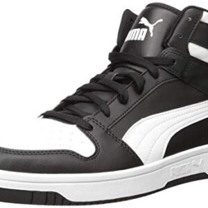 PUMA Men's REBOUND LAYUP Sneaker, Puma Black-Puma White, 10.5